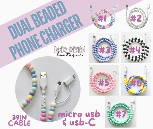 Dual Beaded Phone Charger