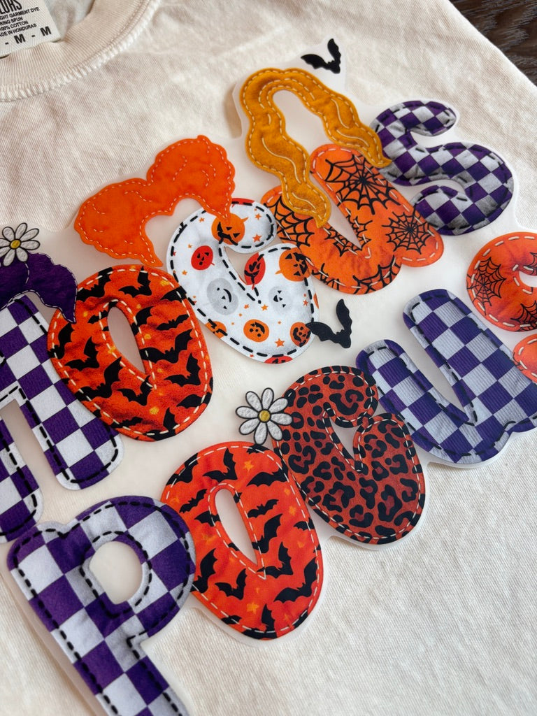 HOCUS POCUS faux embroidery (FITS YXL & ADULT S-XL ONLY - read item description!)