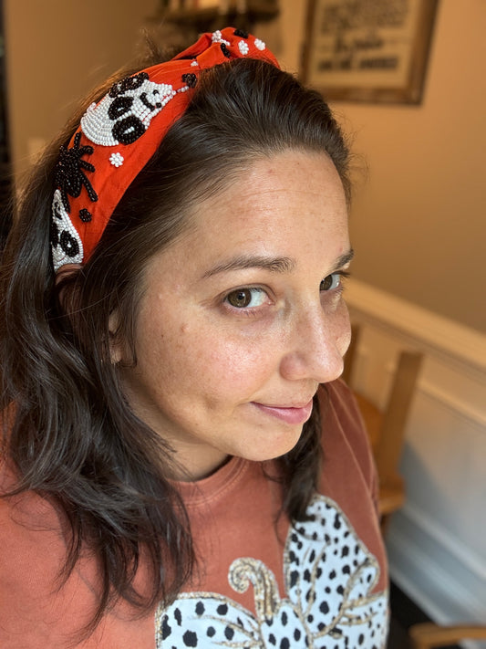 Ghost & Spider Beaded Headband (RTS)