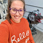 Hello Pumpkin Embroidered Sweater (RTS)