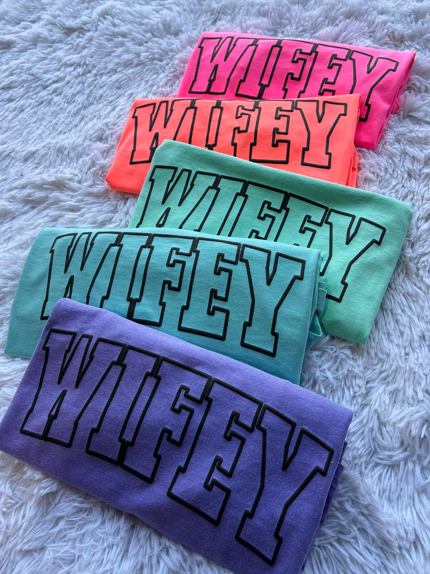 Neon WIFEY Puff Ink Tee