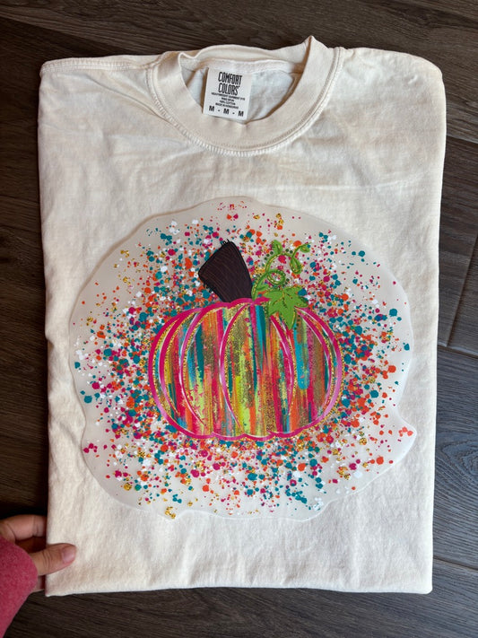 PUMPKIN SPLATTER (FITS YXL & ADULT S-XL ONLY - read item description!)