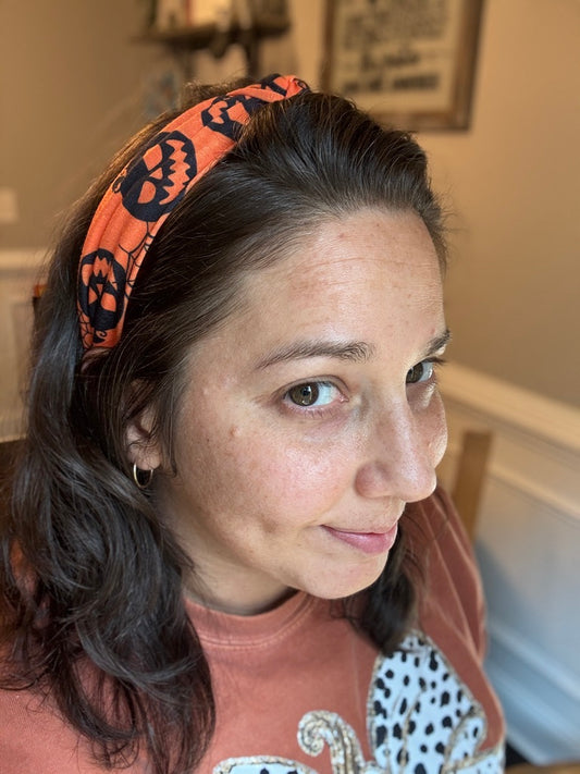 Orange Pumpkins Knotted Headband (RTS)