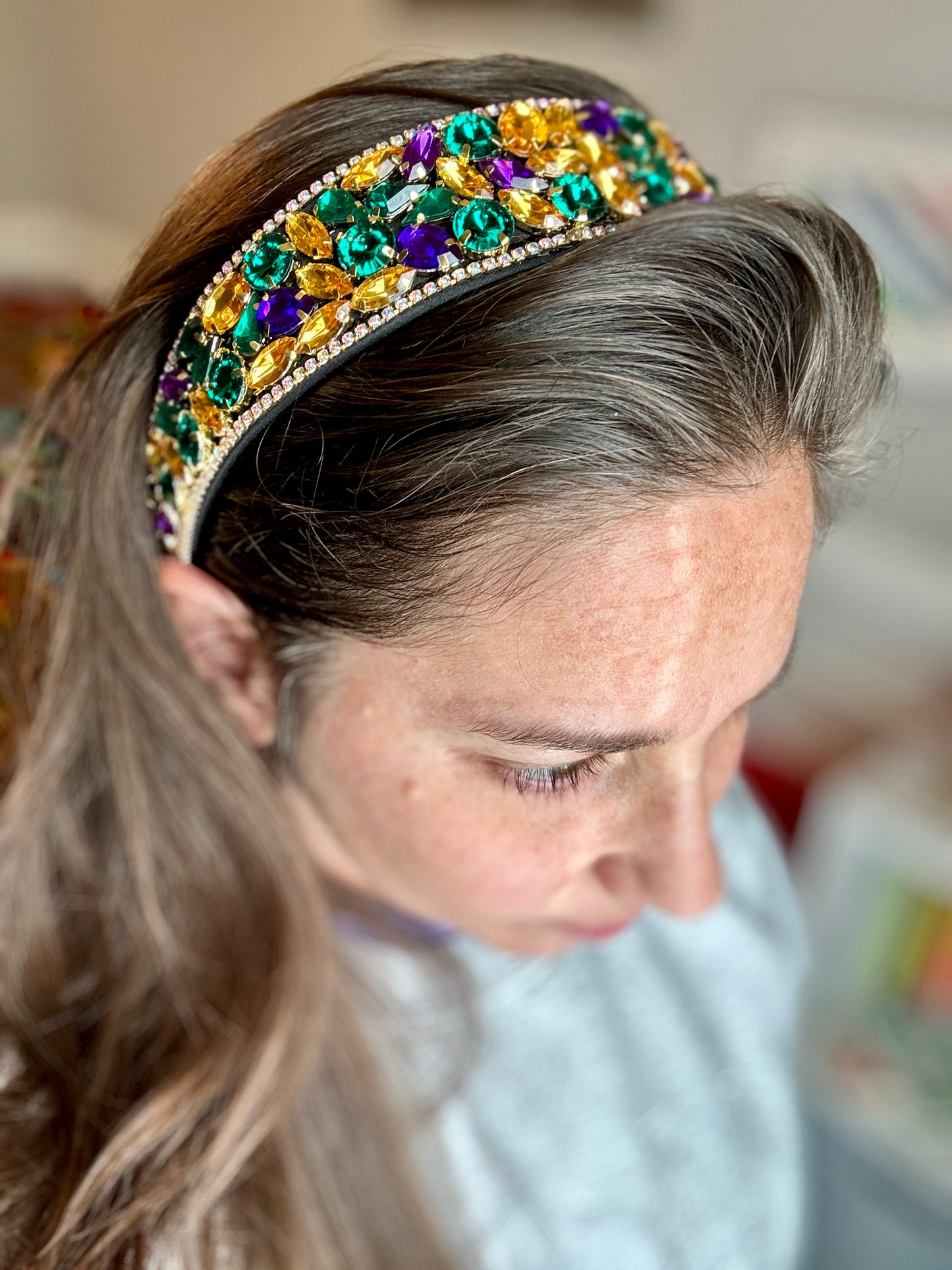 Jeweled Mardi Headband (RTS)