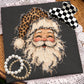 Leopard Hat Santa Faux Fringe Applique