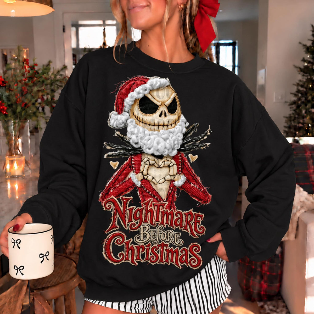 Christmas Characters Faux Frayed Fabric Texture (MULTIPLE DESIGNS)