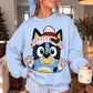 Christmas Characters Faux Frayed Fabric Texture (MULTIPLE DESIGNS)