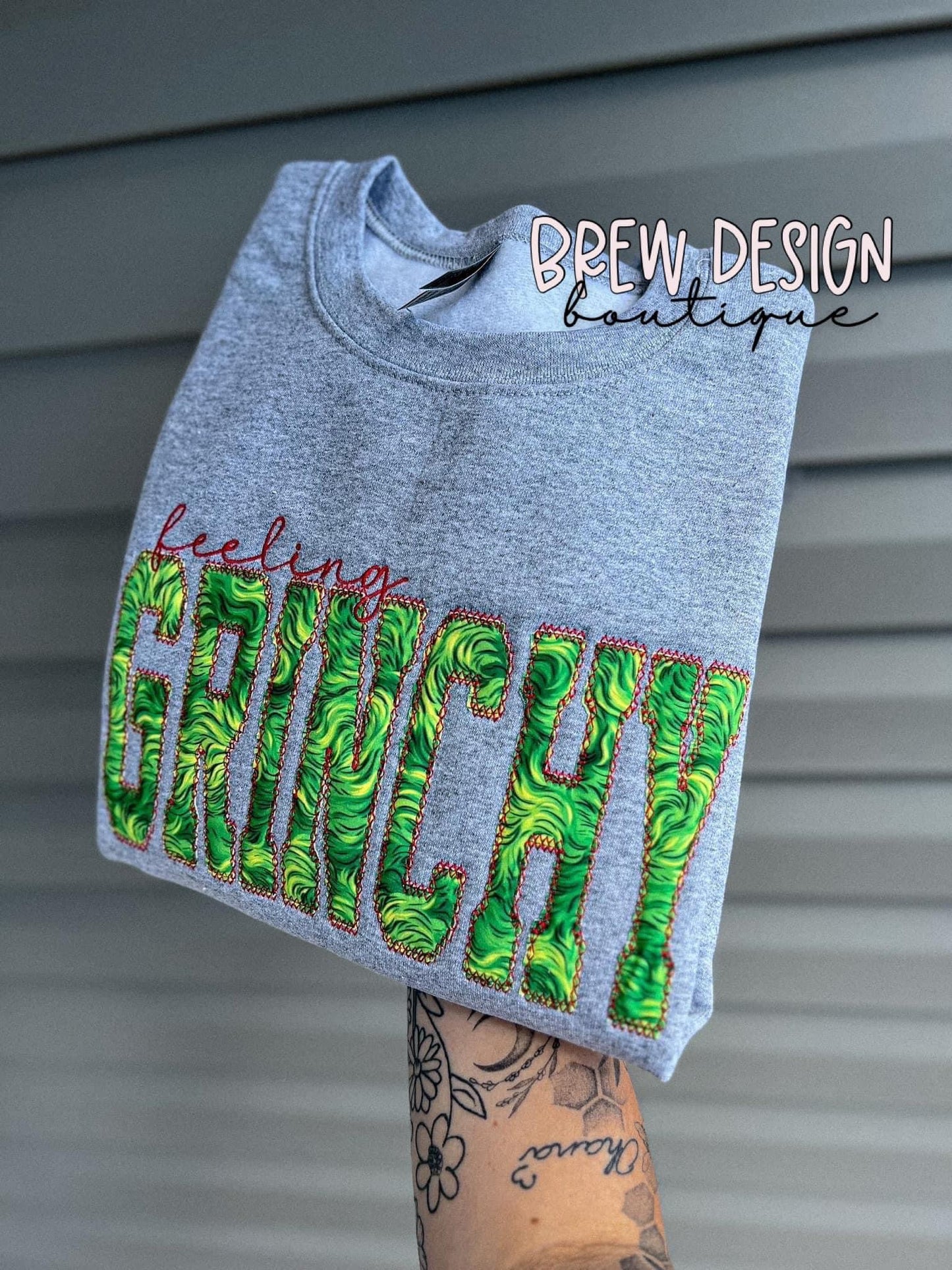 Feelin' Grinchy - Appliqué Crewneck