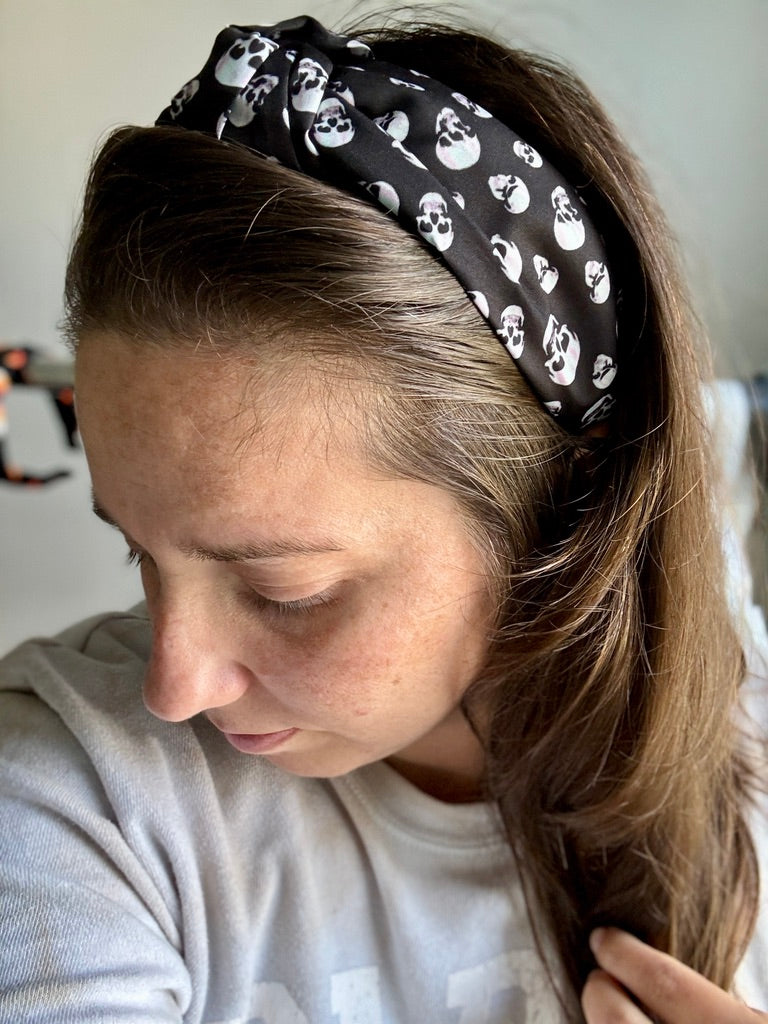 Skulls Knotted Headband (RTS)