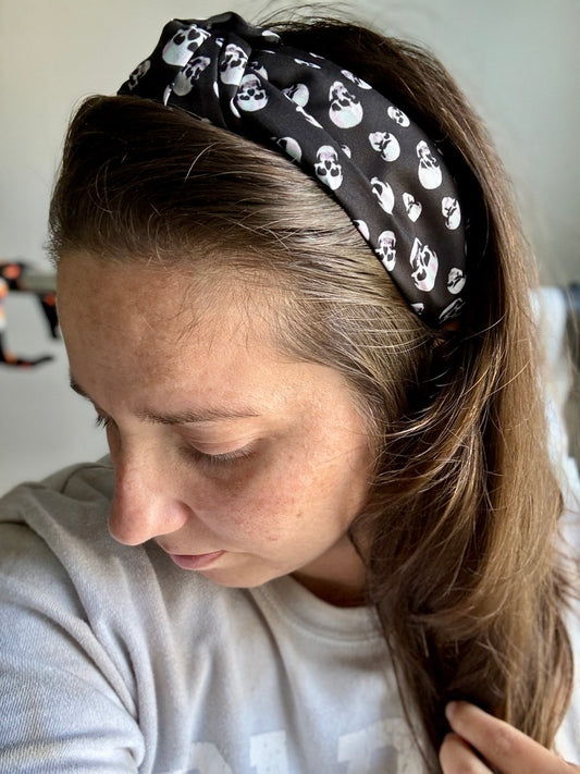 Skulls Knotted Headband (RTS)