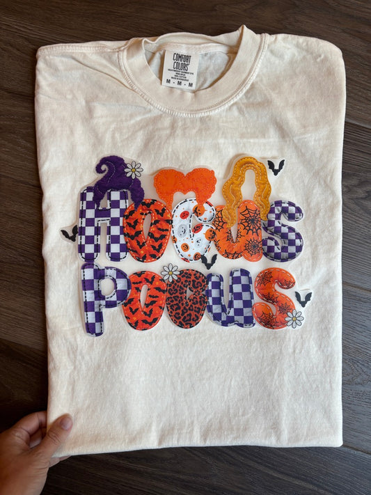 HOCUS POCUS faux embroidery (FITS YXL & ADULT S-XL ONLY - read item description!)
