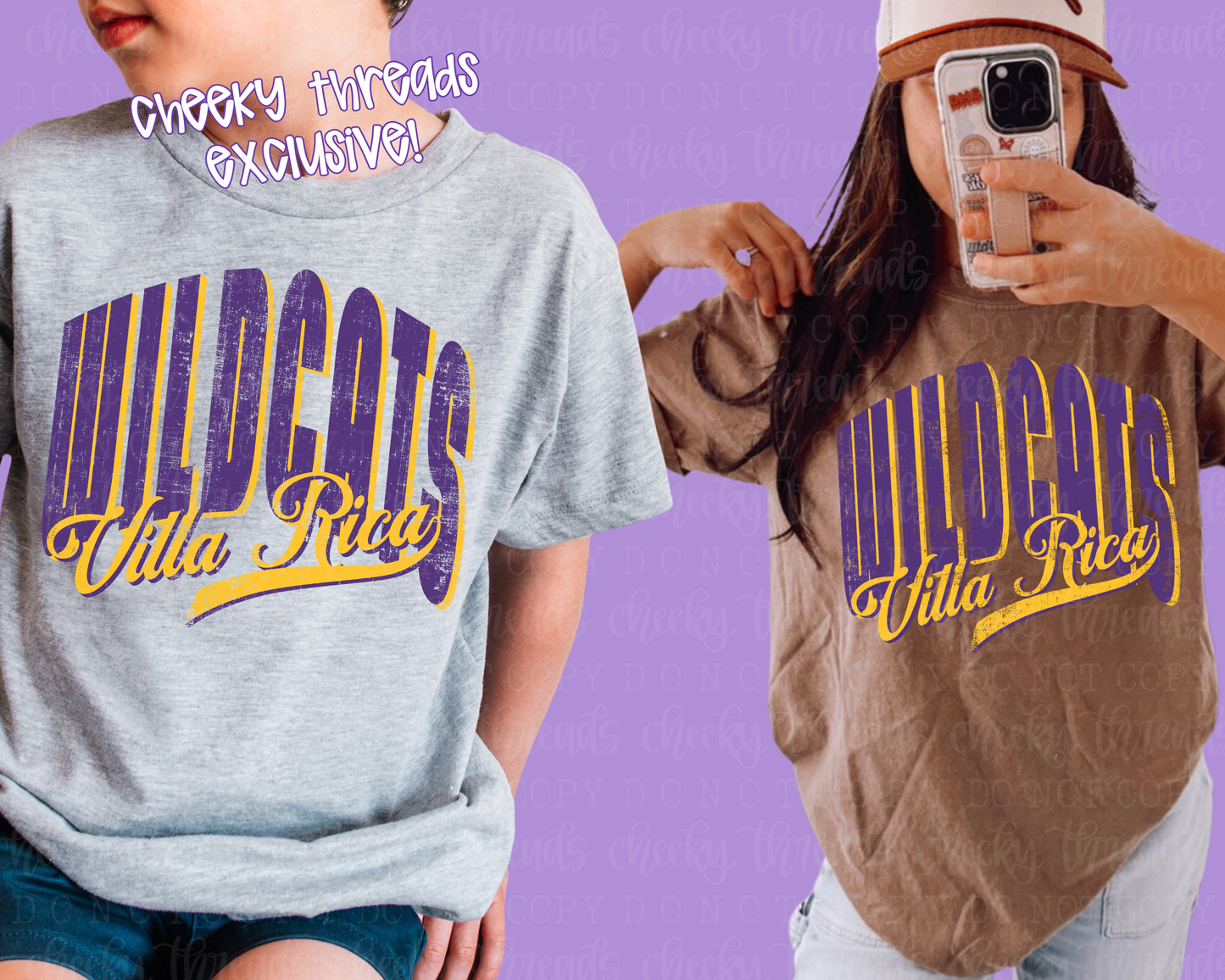 Distressed Villa Rica Wildcats Arch {adult}