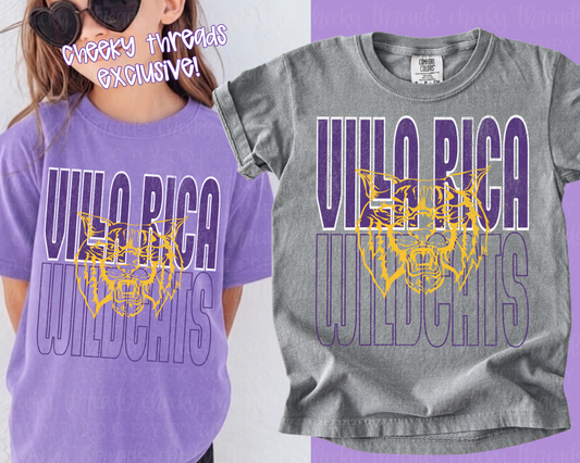 Jumbo Villa Rica Wildcats Outline {adult}