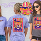 Faux Glitter Striped Wildcats FRONT PRINT ONLY {adult}