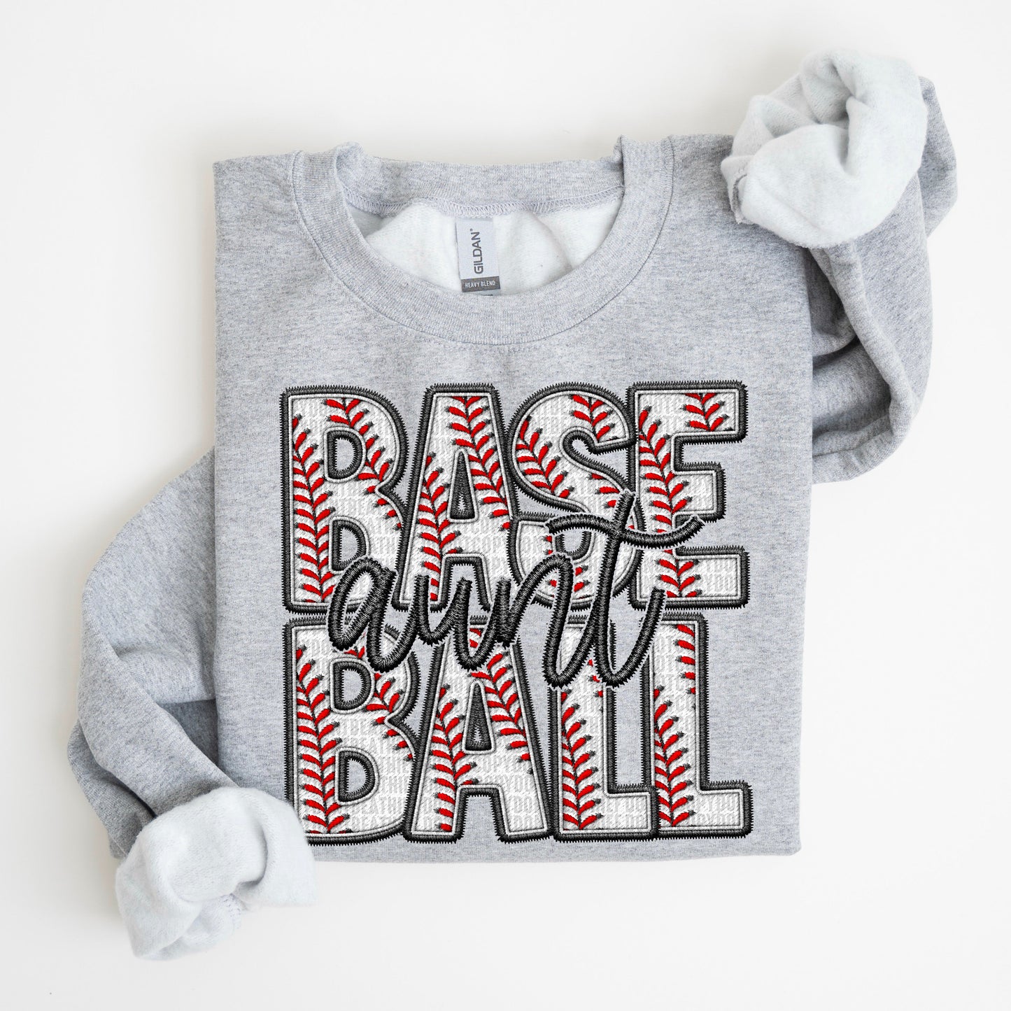 Baseball Family Sweatshirt FAUX embroidery - Multiple Styles