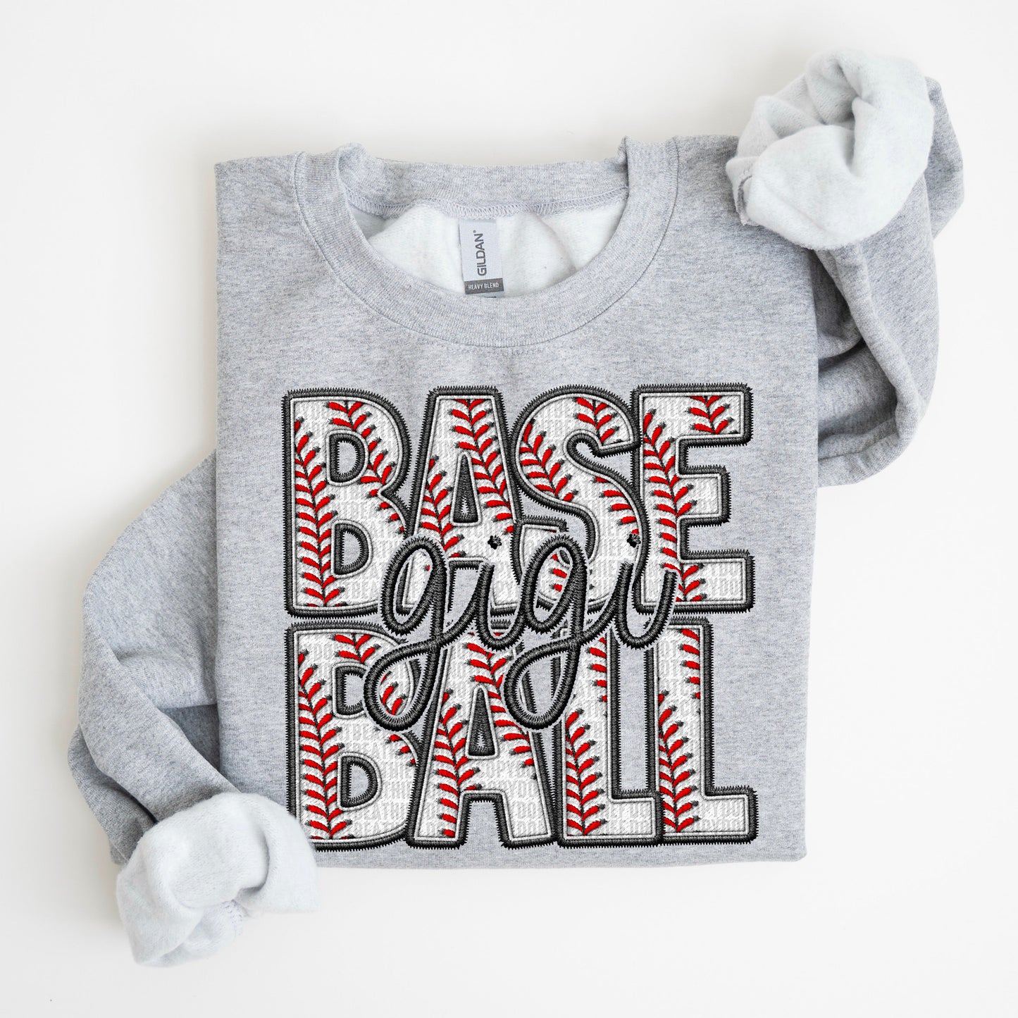 Baseball Family Sweatshirt FAUX embroidery - Multiple Styles