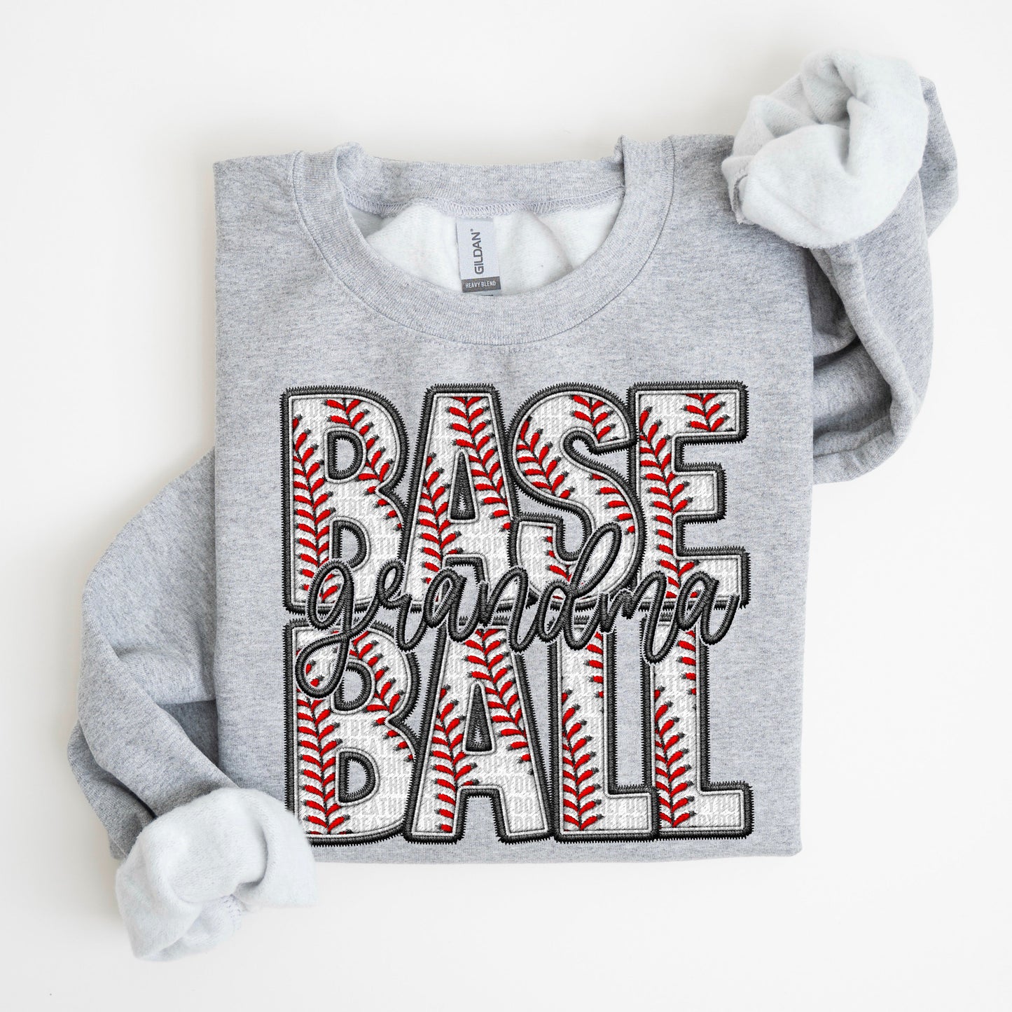 Baseball Family Sweatshirt FAUX embroidery - Multiple Styles