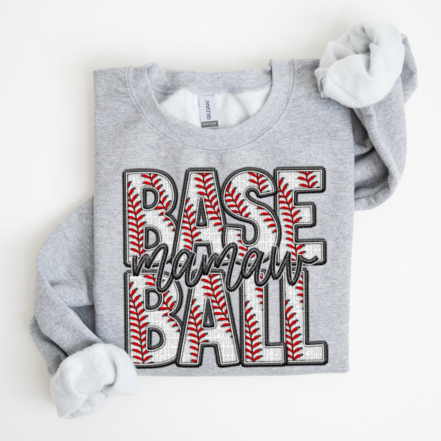 Baseball Family Sweatshirt FAUX embroidery - Multiple Styles