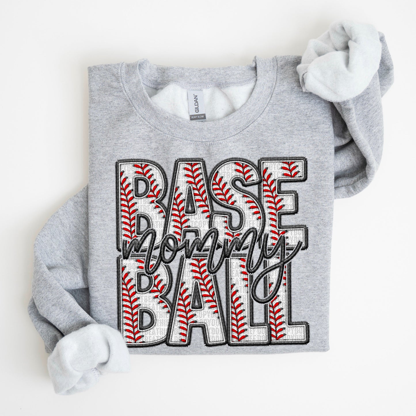 Baseball Family Sweatshirt FAUX embroidery - Multiple Styles