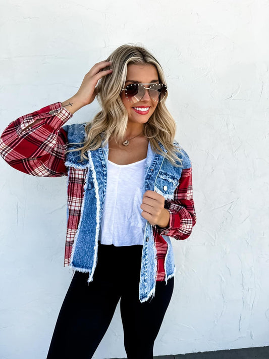 Asher Plaid/Denim Jacket