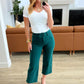 Briar High Rise Control Top Wide Leg Crop Jeans in Teal