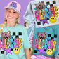 Bright Star-Eyed Wildcats w/ Distressed Checkers