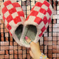 Pink Checkered Slippers (RTS)